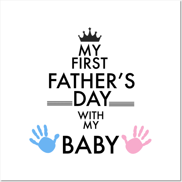 My first Father's Day greeting card with baby hand print Wall Art by GULSENGUNEL